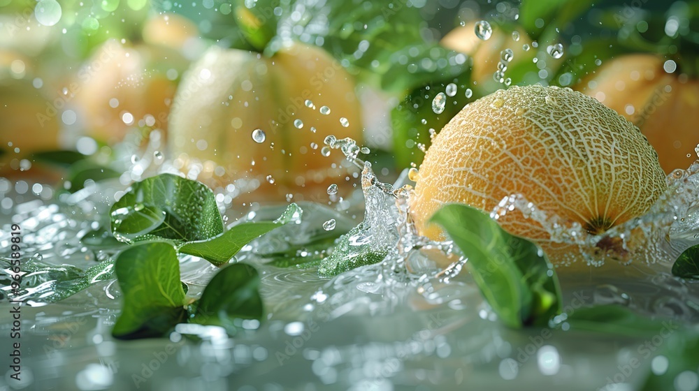 Poster fresh melon splash