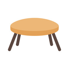 Wooden stool chair vector illustration, wood table isolated on white background