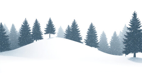Fototapeta premium PNG A snowy landscape with many pine trees covered in snow background outdoors nature.