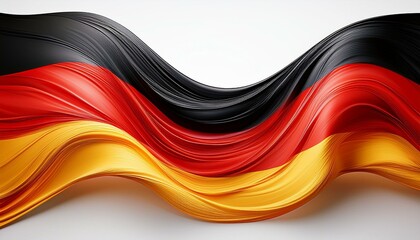 Fototapeta premium german flag colored smooth wave isolated on white