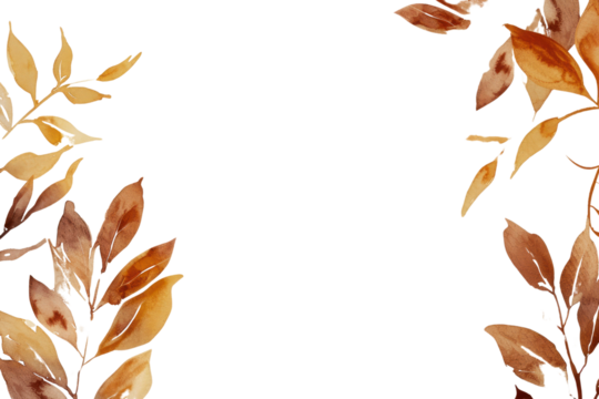 PNG Autumn watercolor leaves background