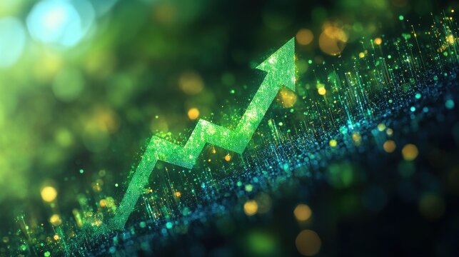 A green arrow is shown on a blue background