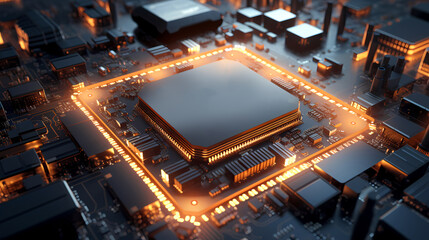 Fototapeta premium Close-up of a high-tech chip