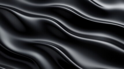 Fototapeta premium Glossy lacquer texture on a solid black background, reflecting light in soft waves