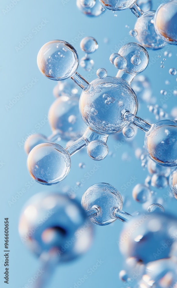 Poster vertical ai illustration of carbon dioxide molecules in a dynamic and futuristic 3d composition on a