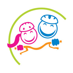 Bike and Kid logo PNG