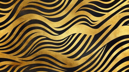 Abstract gold and black zebra pattern background. Luxury design concept