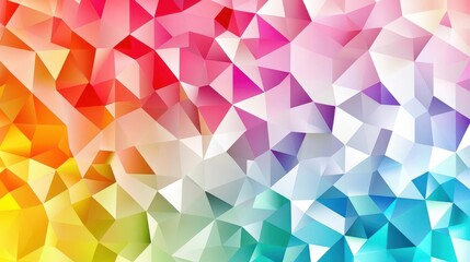 Fototapeta premium Prismatic triangles with 3D depth effect, abstract geometric background, colorful palette