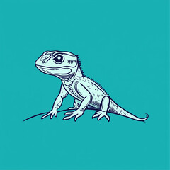 Fototapeta premium Classic Lizard Icon: Timeless Reptile Graphics for Exotic and Natural Themes