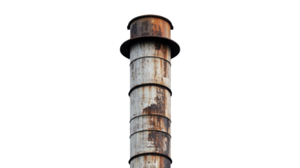 Industrial chimney on a transparent background