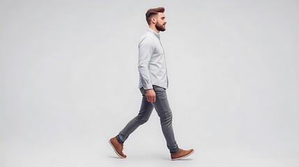 Professional IT Technician Providing Tech Support Services with Computer Troubleshooting Expertise | Side View Tech Uniform Isolated Background Photo