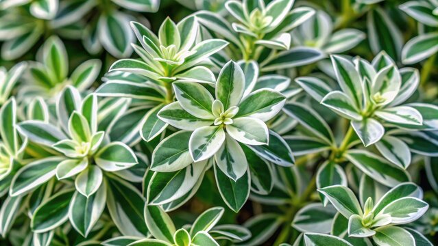 Whitemargined spurge plant with green and white leaves , Euphorbia marginata, whitemargined spurge, plant, nature