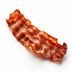 A piece of bacon on a white background
