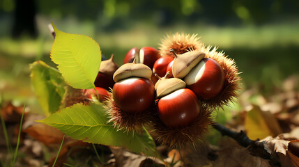 Chestnuts in autumn