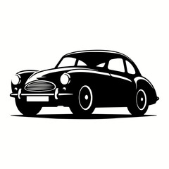 Naklejka premium Vintage Classic Car Silhouette for Retro Automotive Design
