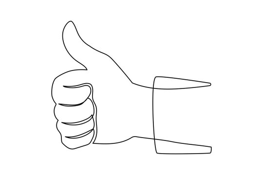 recommend clip art: Thumb up in one continuous line drawing. Hand showing like and great sign in simple linear style. Finger up symbol in editable stroke. Doodle vector illustration