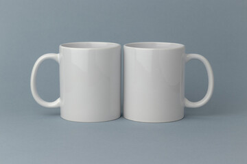 Mug Mockup, 11oz Coffee Mug Mockup, Couple's Mug Mockup, Cozy Mug, Modern Mug Mockup, Minimal Styled Stock, Ceramic Mug, POD, Blue Background,
