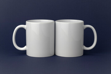 Mug Mockup, 11oz Coffee Mug Mockup, Couple's Mug Mockup, Cozy Mug, Modern Mug Mockup, Minimal Styled Stock, Ceramic Mug, POD, Navy Blue Background,