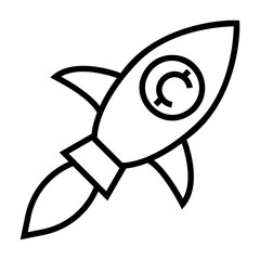 crypto startup Line Icon