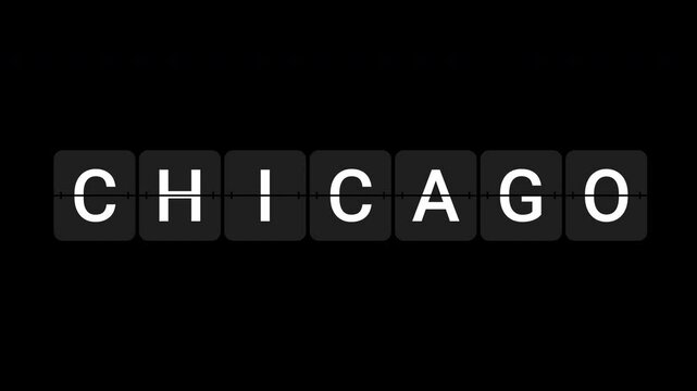 Chicago Letter flip board for departure and arrival airport