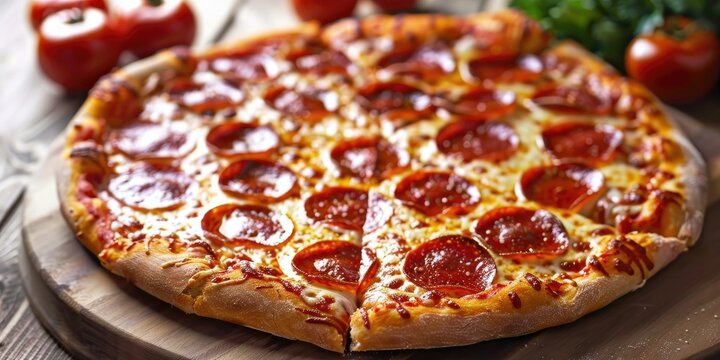 Zesty Hot Honey Pepperoni Pizza Homemade Treat with Cheese and Sauce