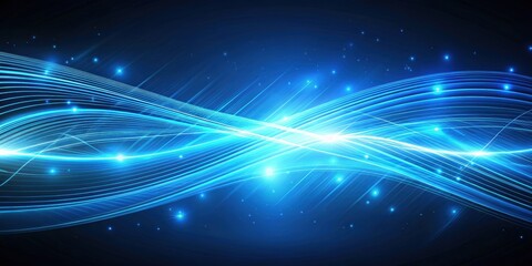 Fototapeta premium Abstract blue glowing background with flying lines and stripes, Abstract, blue, glowing, background, flying, lines, stripes