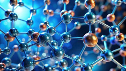 Molecular structure visualization in a render, molecular, structure, visualization,render, chemistry, science, technology