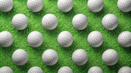Seamless pattern of golf balls on a green lawn background, golf, balls, seamless, pattern, background, green, lawn, sport