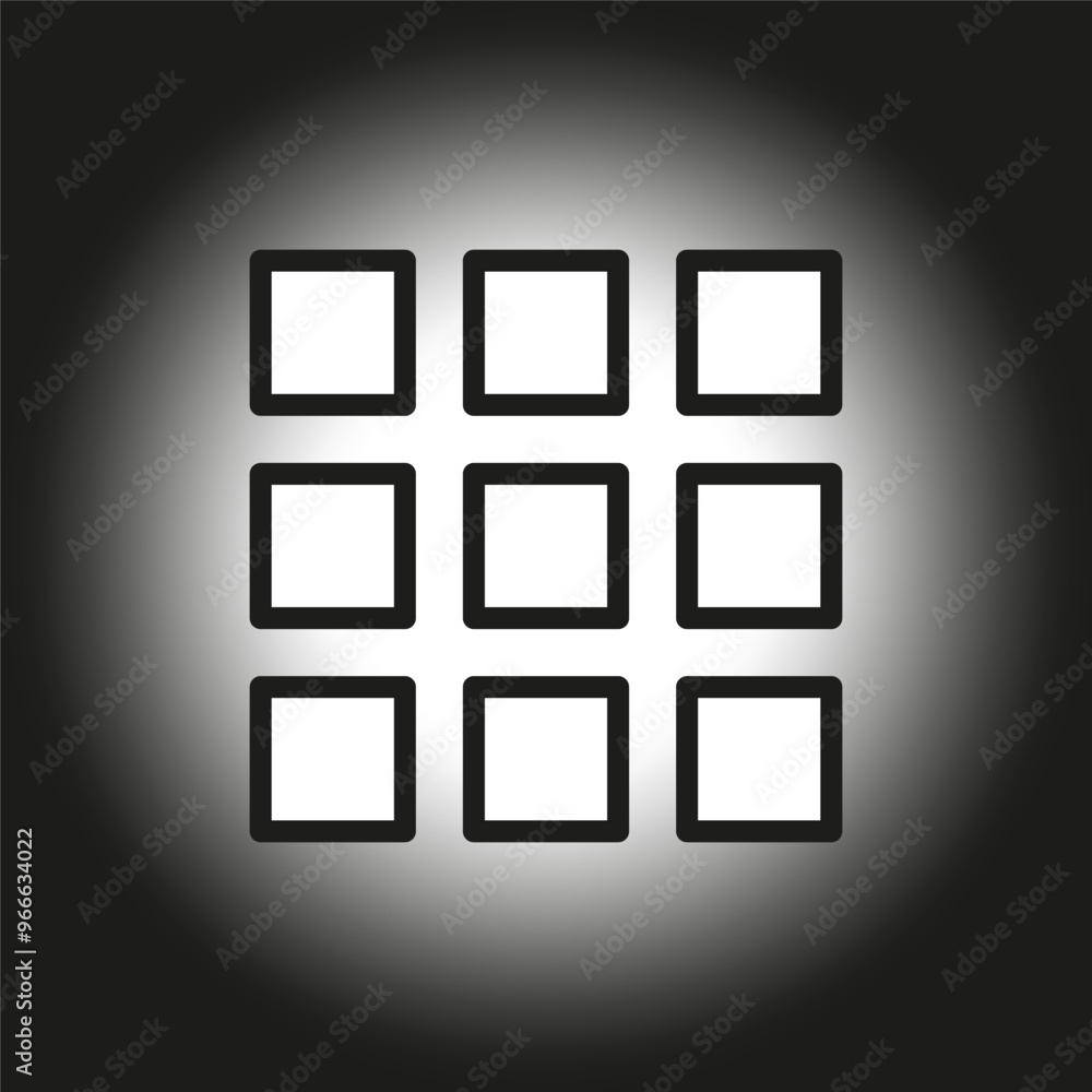Aufkleber grid icon. square pattern symbol. nine tile graphic. vector grid design.