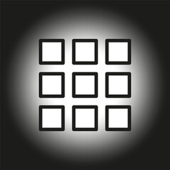 Grid icon. Square pattern symbol. Nine tile graphic. Vector grid design.