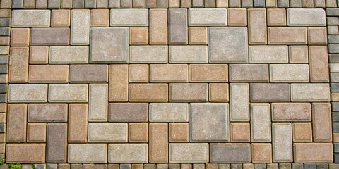 Obraz premium Pavers rectangle on a patio, pavers, rectangle, stones, outdoor, walkway, garden, landscaping, design, pattern, pavement