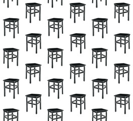 Vector seamless pattern of hand drawn sketch doodle stool isolated on white background