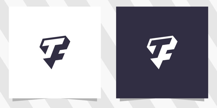 letter ft tf logo design vector