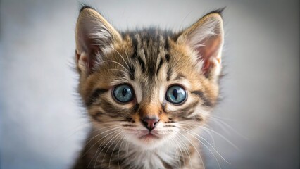 Obraz premium Close-up of a kitten with innocent eye discharge, kitten, cat, eyes, discharge, close-up, innocent, cute, pet, feline