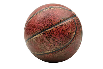 Fototapeta premium Close-up of an old, weathered basketball showing visible wear and tear, including scuff marks and fading