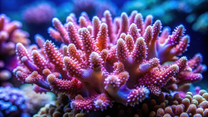 Macro shot of beautiful Acropora SPS coral in coral reef aquarium tank, acropora, SPS coral, beautiful