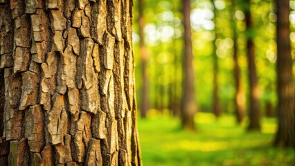 Fototapeta premium Realistic thick bark texture on a tree trunk with shallow depth of field , bark, tree, texture, rough, surface, pattern, background