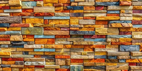 Fototapeta premium Colorful stone wall of a building in architectural design, architecture, construction, design, stone, wall, colorful