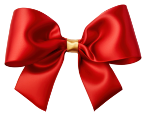 PNG Bow ribbon gold red.