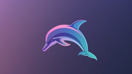 Naklejka premium Sleek logo of a leaping dolphin, emphasizing graceful movement and modern design