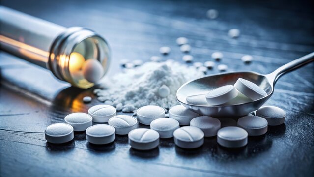 Powerful opiate drug used for pain management and anesthesia, opioid, painkiller, medication, overdose, addiction