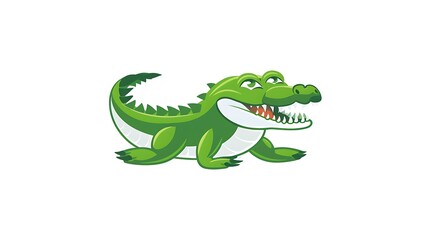 Obraz premium Vector crocodile logo design on a white background, easy to edit and layered for versatility