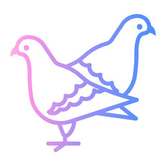 pigeon Line Gradient Icon