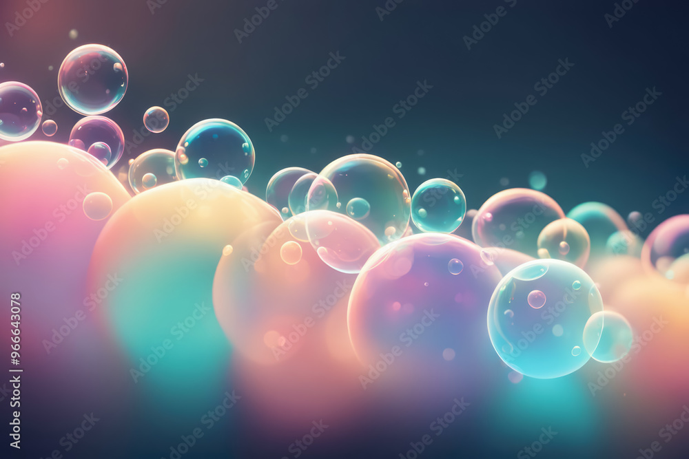 Poster background with bubble and bokeh design banner