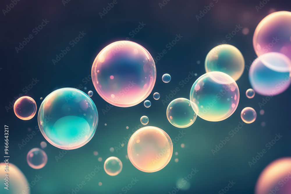 Poster background with bubble and bokeh design banner