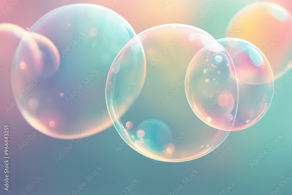 Poster background with bubble and bokeh design banner