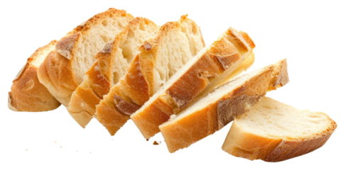 PNG Freshly sliced crusty bread