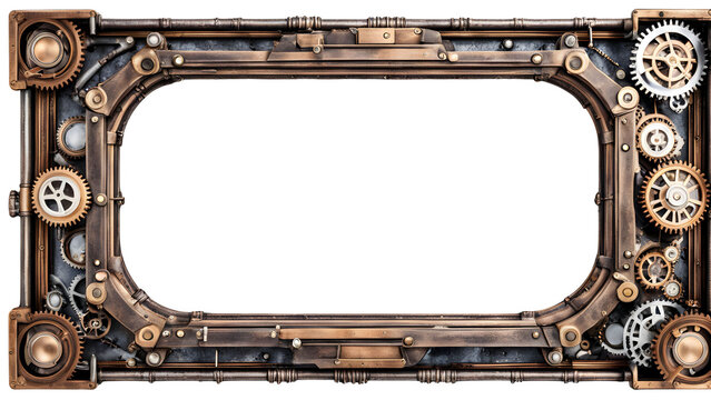 recommend clip art: Steampunk border frame PNG transparent background