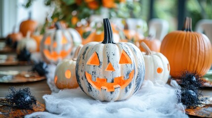Creative Halloween party ideas, family entertainment games, DIY fun, watercolor pumpkins, ghostly decor