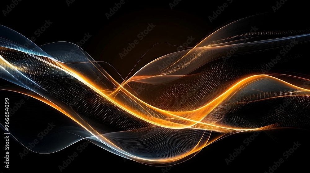 Poster Illuminating Intuitive Solutions - Abstract Light Paths Converging with Warm Glow Copy Space for Text
